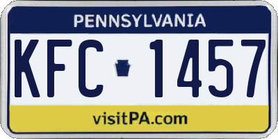 PA license plate KFC1457