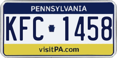 PA license plate KFC1458