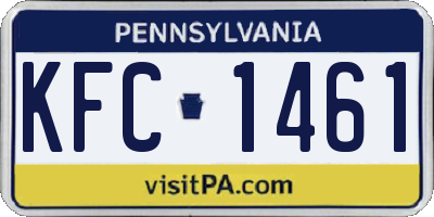 PA license plate KFC1461