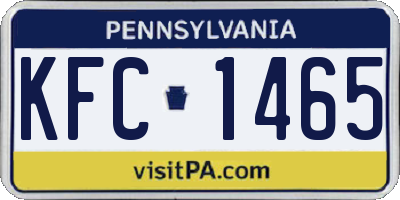 PA license plate KFC1465