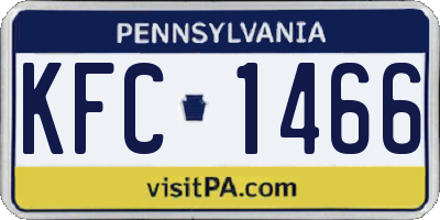 PA license plate KFC1466
