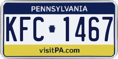 PA license plate KFC1467