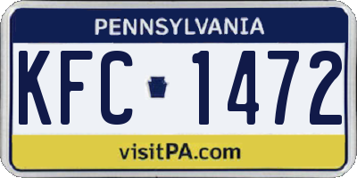 PA license plate KFC1472
