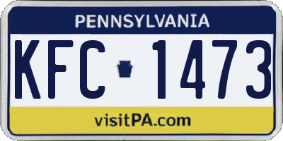PA license plate KFC1473