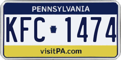 PA license plate KFC1474