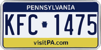 PA license plate KFC1475