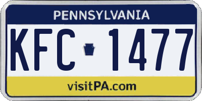 PA license plate KFC1477