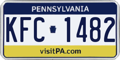 PA license plate KFC1482