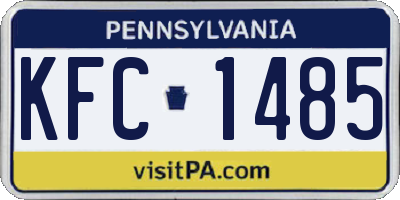 PA license plate KFC1485