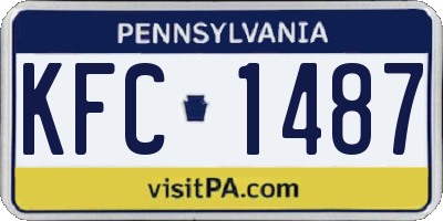 PA license plate KFC1487