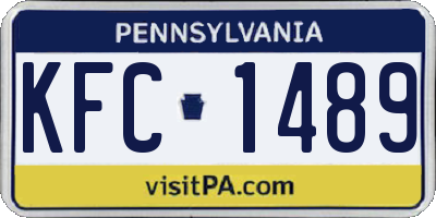 PA license plate KFC1489