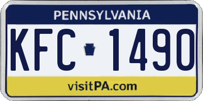 PA license plate KFC1490