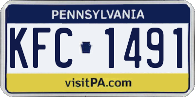 PA license plate KFC1491