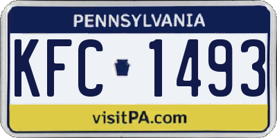 PA license plate KFC1493