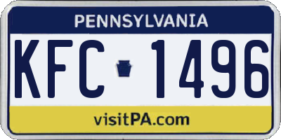 PA license plate KFC1496