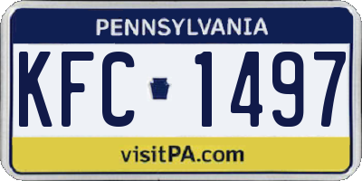 PA license plate KFC1497