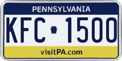 PA license plate KFC1500