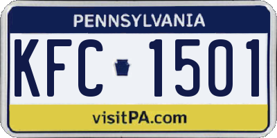 PA license plate KFC1501