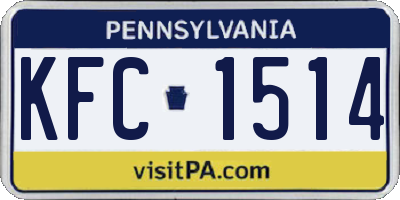 PA license plate KFC1514