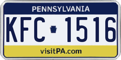 PA license plate KFC1516