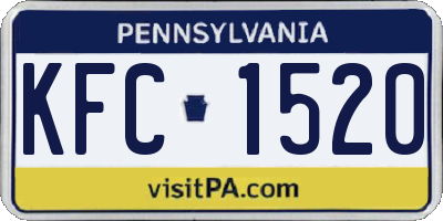PA license plate KFC1520