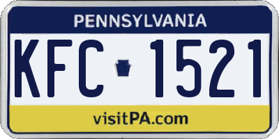 PA license plate KFC1521
