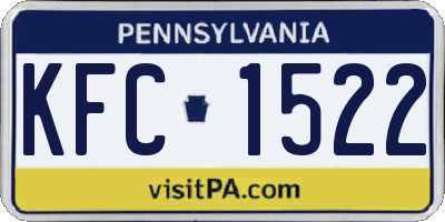 PA license plate KFC1522