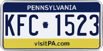 PA license plate KFC1523