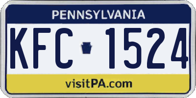 PA license plate KFC1524