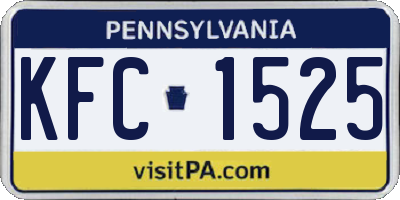 PA license plate KFC1525