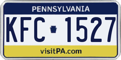 PA license plate KFC1527