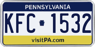 PA license plate KFC1532