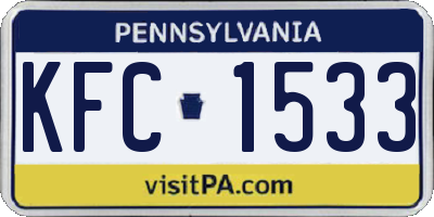 PA license plate KFC1533