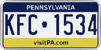 PA license plate KFC1534