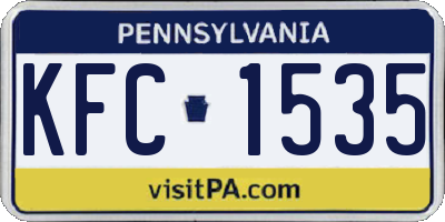 PA license plate KFC1535