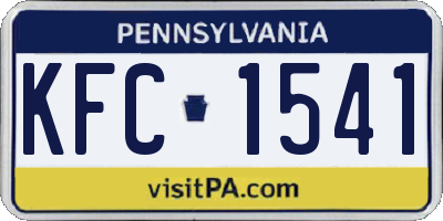 PA license plate KFC1541
