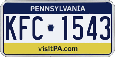 PA license plate KFC1543
