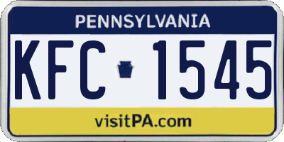 PA license plate KFC1545