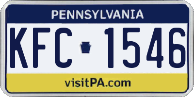 PA license plate KFC1546