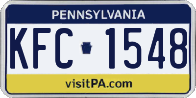PA license plate KFC1548