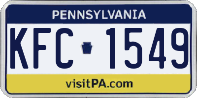PA license plate KFC1549