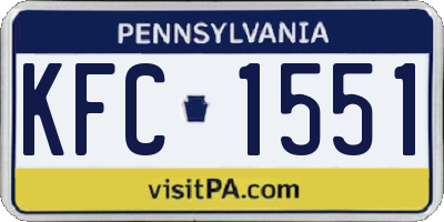 PA license plate KFC1551