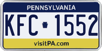 PA license plate KFC1552