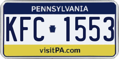 PA license plate KFC1553