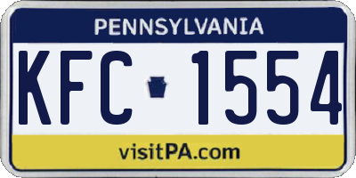 PA license plate KFC1554