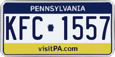 PA license plate KFC1557