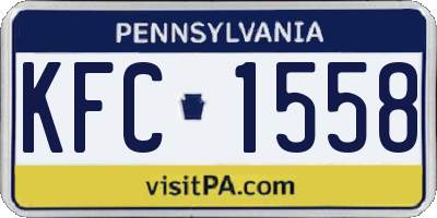 PA license plate KFC1558