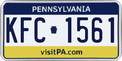 PA license plate KFC1561