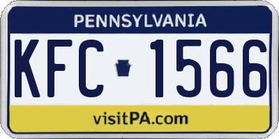 PA license plate KFC1566