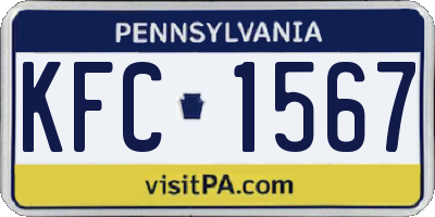PA license plate KFC1567